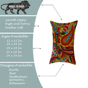 Abstract Printed Cotton Canvas Rectangular Cushion Covers, Set of 2 (12 x 18 Inches)